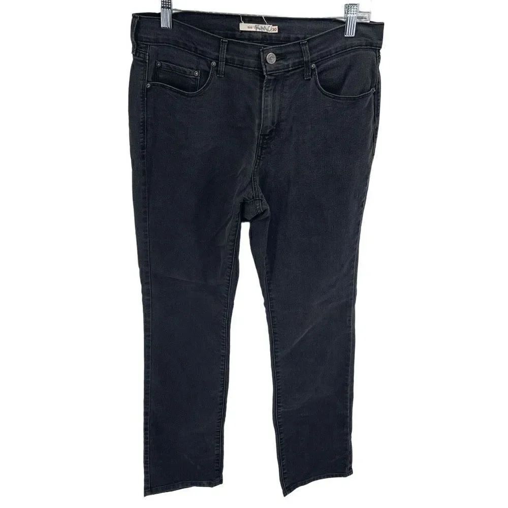 Levi's Women's 505 Straight Jeans Denim Mid Rise Classic 5 Pocket Black Size 30